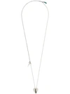 Saint Laurent Heart-shaped Cowrie Shell Necklace In Silver