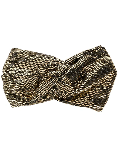Gucci Chain-mail Effect Hair Bow In Gold