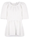 Goen J Peplum Short-sleeve Blouse In White