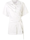 Goen J Goen.j Knotted Detail Faux-leather Shirt Top In White