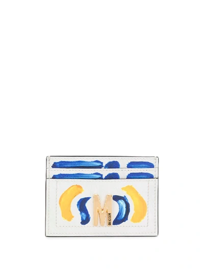 Moschino Logo-plaque Painted-effect Cardholder In White