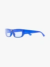 BALENCIAGA BLUE RECTANGULAR LOGO SUNGLASSES,BB0080S14933995