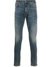 Represent Faded Slim Jeans In Blue