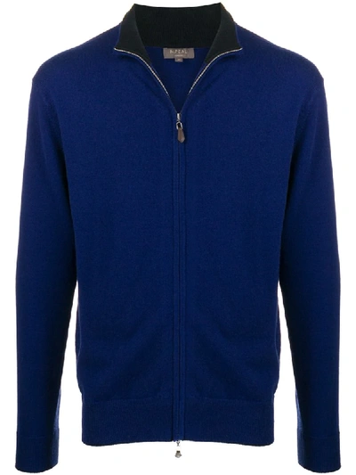 N•peal The Knightsbridge Zip-up Cardigan In Blue