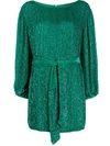 Retroféte Grace Sequinned Mini Dress In Green