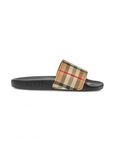 Burberry Kids' Vintage Check Slides In Gray