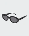 ALAÏA OVAL ACETATE SUNGLASSES,PROD152260068