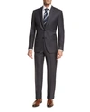 Brioni Essential Virgin Wool Two-piece Suit, Navy In Gray