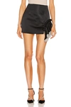 AREA Crystal Trim Ruffle Mini Skirt,ARFE-WQ5