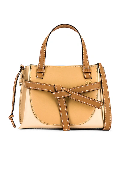 Loewe Gate Top Handle Mini Bag In Dune & Vanilla