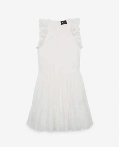 The Kooples Sleeveless Embroidered Short Ecru Dress