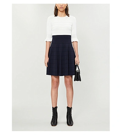Ted Baker Lauron Fit & Flare Jumper Dress In Navy