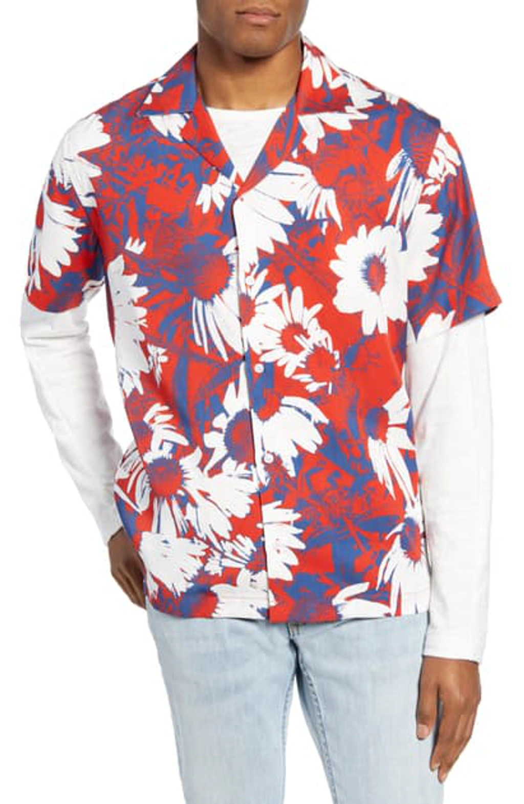 Saturdays Surf Nyc Canty Daisy Print Short Sleeve Button-up Camp