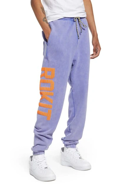 Rokit Lazer Pigment Dye Sweatpants In Blue