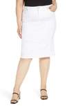 SLINK JEANS WHITE DENIM PENCIL SKIRT,FS28HY258