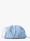 Bottega Veneta The Pouch Large Gathered Leather Clutch In Blue