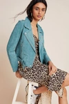 Blanknyc Annika Suede Moto Jacket In Green