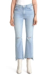 MOTHER THE INSIDER RIPPED CHEW HEM CROP BOOTCUT JEANS,1417-470