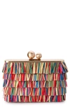 Olga Berg Carlita Carvinale Fringe Clutch In Multi