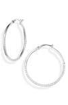 ARGENTO VIVO ARGENTO VIVO HALF PAVE HOOP EARRINGS,125725GCZ