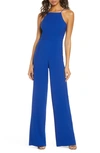 Black Halo Joaquin Halter Neck Jumpsuit In Cobalt