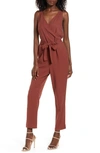 Vero Moda Helen Milo Sleeveless Tie Waist Jumpsuit In Sable