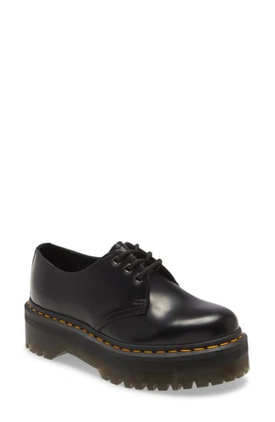 Dr. Martens' 1461 Quad Platform Derby In Black Rainbow