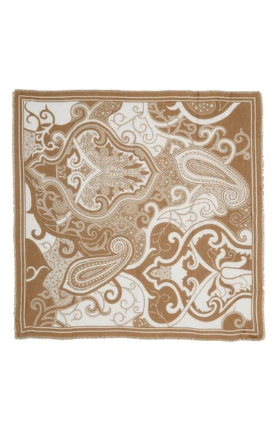 Max Mara Ossido2 Paisley Scarf In Camel