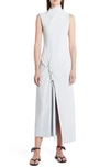 Off-white Dna Spiral Streed Nylon Dress In Grey