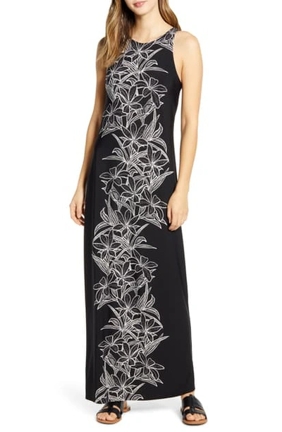 Tommy Bahama Midnight Blooms Printed Maxi Dress In Black