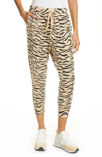 Nili Lotan Nolan Leopard Print Jogger Sweatpants In Sandstone/ Black Zebra Print