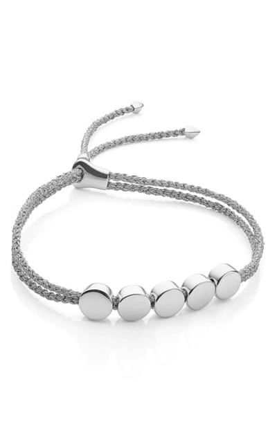 Monica Vinader Engravable Beaded Friendship Bracelet In Silver Metallica