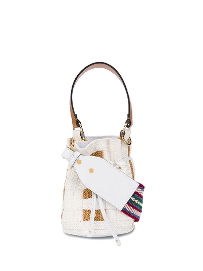 Casadei Woven Bucket Bag In White