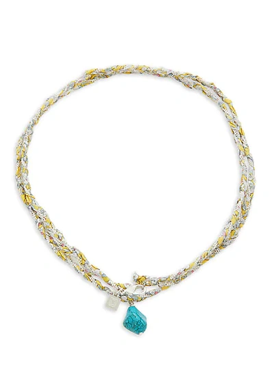 Dannijo Raki Silvertone & Turquoise Wrap Necklace