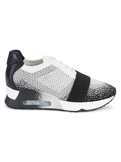 Ash Lacey Leather & Mesh Runners In Grey Black White