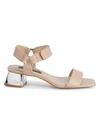 Karl Lagerfeld Morico Leather Block-heel Sandals In Bright White