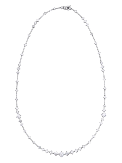 De Beers 18kt White Gold Arpeggia One-line Diamond Necklace In Metallic