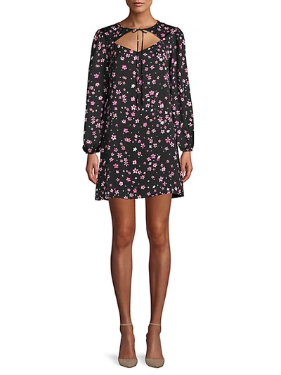 Cupcakes And Cashmere Floral-print Mini Dress In Black
