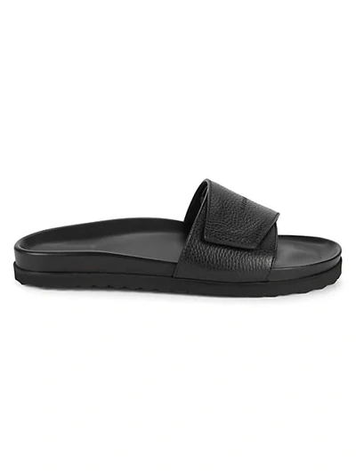 Buscemi Textured Leather Slides In Black