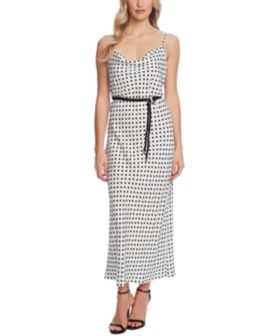 Vince Camuto Delightful Dots Rope Belt Midi Dress In New Ivory