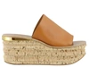 Chloé Camille Wedges In Cognac Brown In Orange