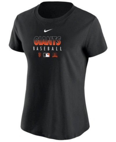 Nike San Francisco Giants Women's Authentic Baseball T-shirt In Black