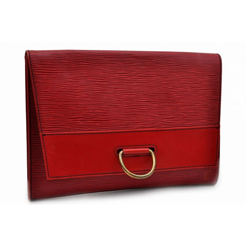 Pre-Owned Louis Vuitton Red Leather Clutch Bag | ModeSens