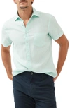 Rodd & Gunn Ellerslie Short Sleeve Linen Button-up Shirt In Spearmint