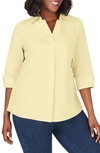 Foxcroft 'taylor' Three-quarter Sleeve Non-iron Cotton Shirt In Sunbeam