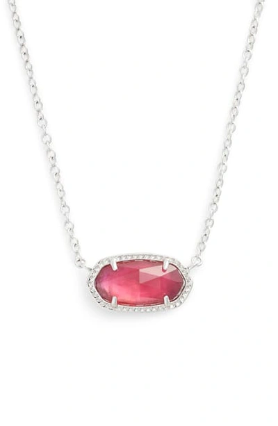 Kendra Scott Elisa Birthstone Pendant Necklace In October/berry Illusion/silver