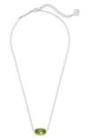 Kendra Scott Elisa Birthstone Pendant Necklace In August/peridot Illusion/silver