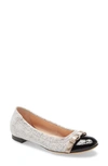 Agl Attilio Giusti Leombruni Monika Cap Toe Ballet Flat In Stingray With Black Patent