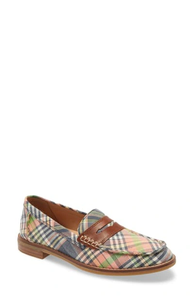 Sperry Seaport Penny Loafer In Kick Back Plaid Leather