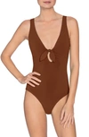 Robin Piccone Ava Underwire One-piece Plunge Swimsuit In Kelly Green
